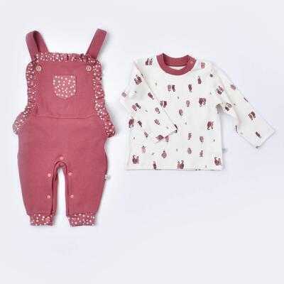 Bibaby Organik Salopet Tulum Little Love Rose Dry