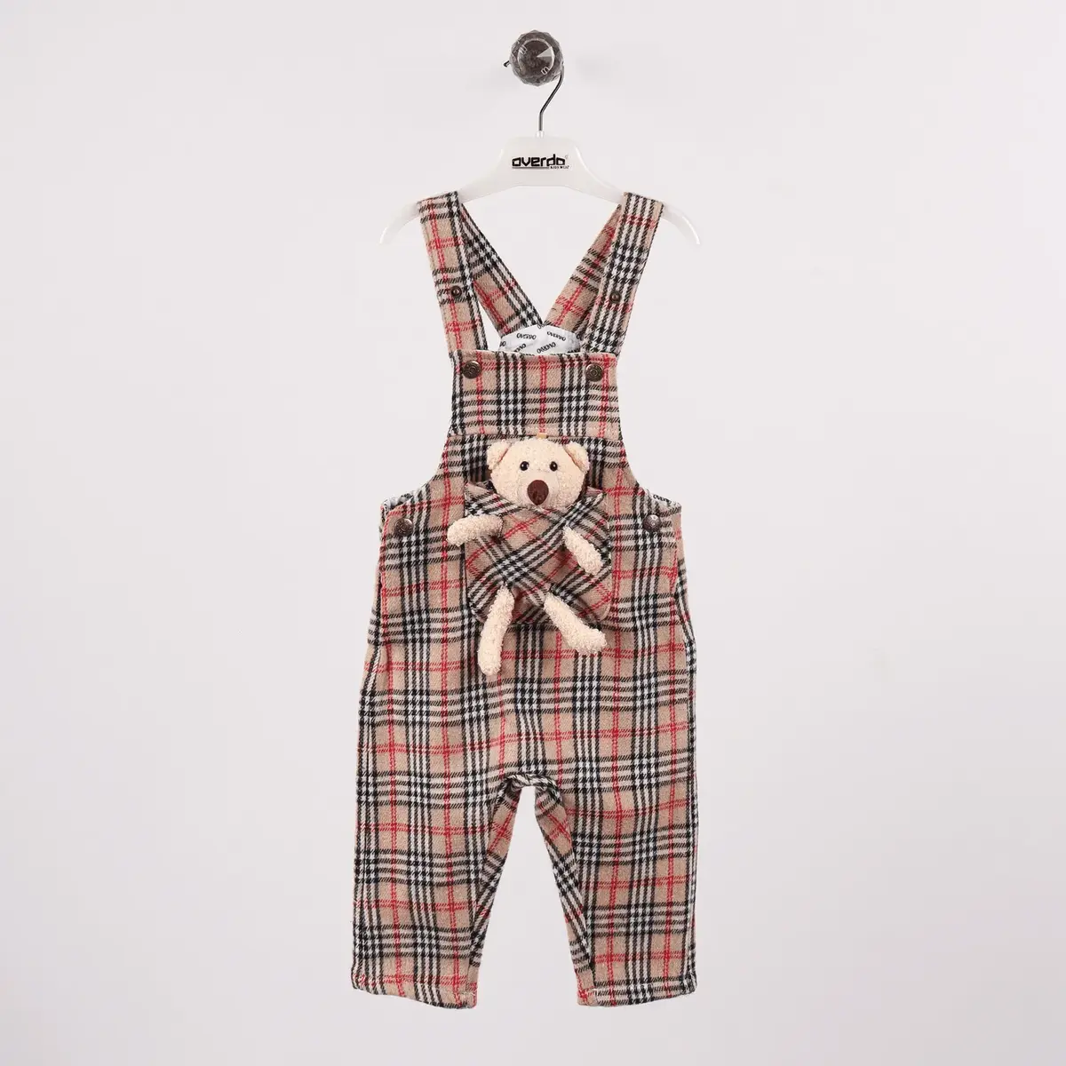 Overdo Salopet Ayıcıklı EkoseO Bej Overdo Salopet Ayıcıklı EkoseO Bej