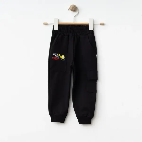 Winimo Çocuk Eşofman Altı New To Crew Baskılı Siyah