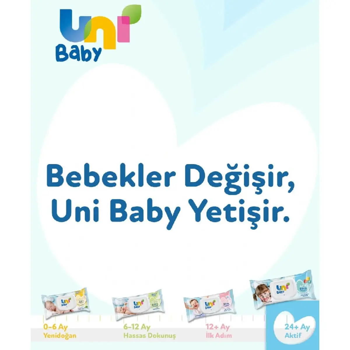 Uni Baby Aktif Oyna Öğren Islak Mendil 3x52li 24+ Ay