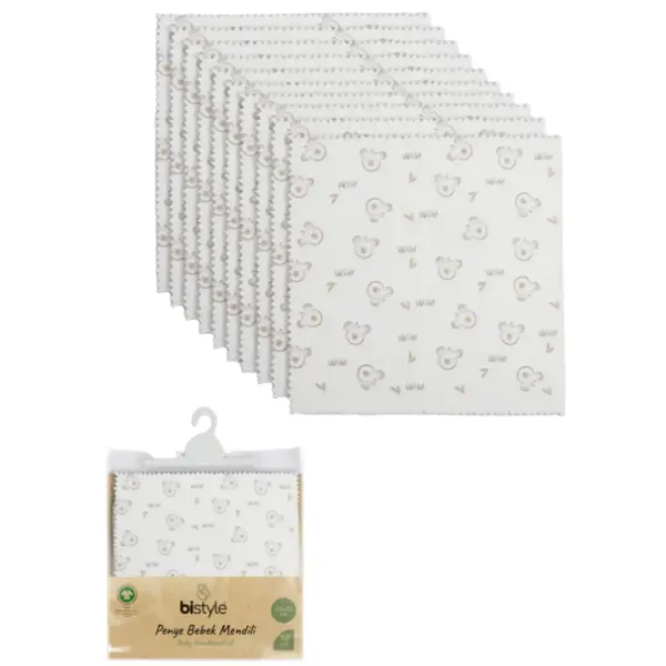 Bistyle Mendil 10lu Penye Koala Küçük Boy Ekru