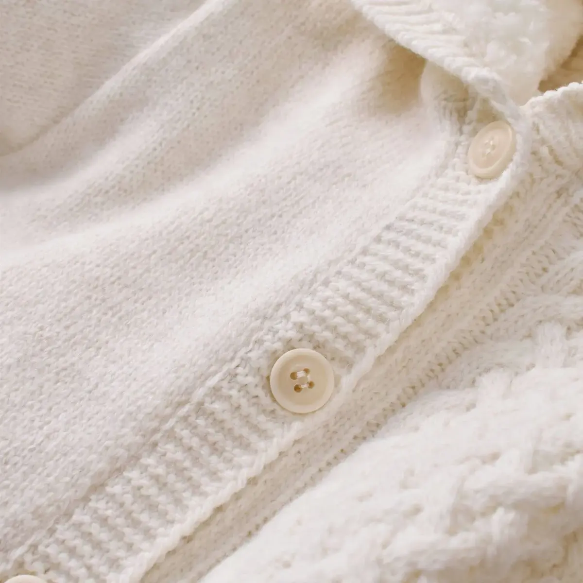 Bibaby Hırka Triko Cepli Welsoftlu Ekru