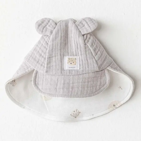 Andy Wawa Şapka Müslin Happy Animals Gri