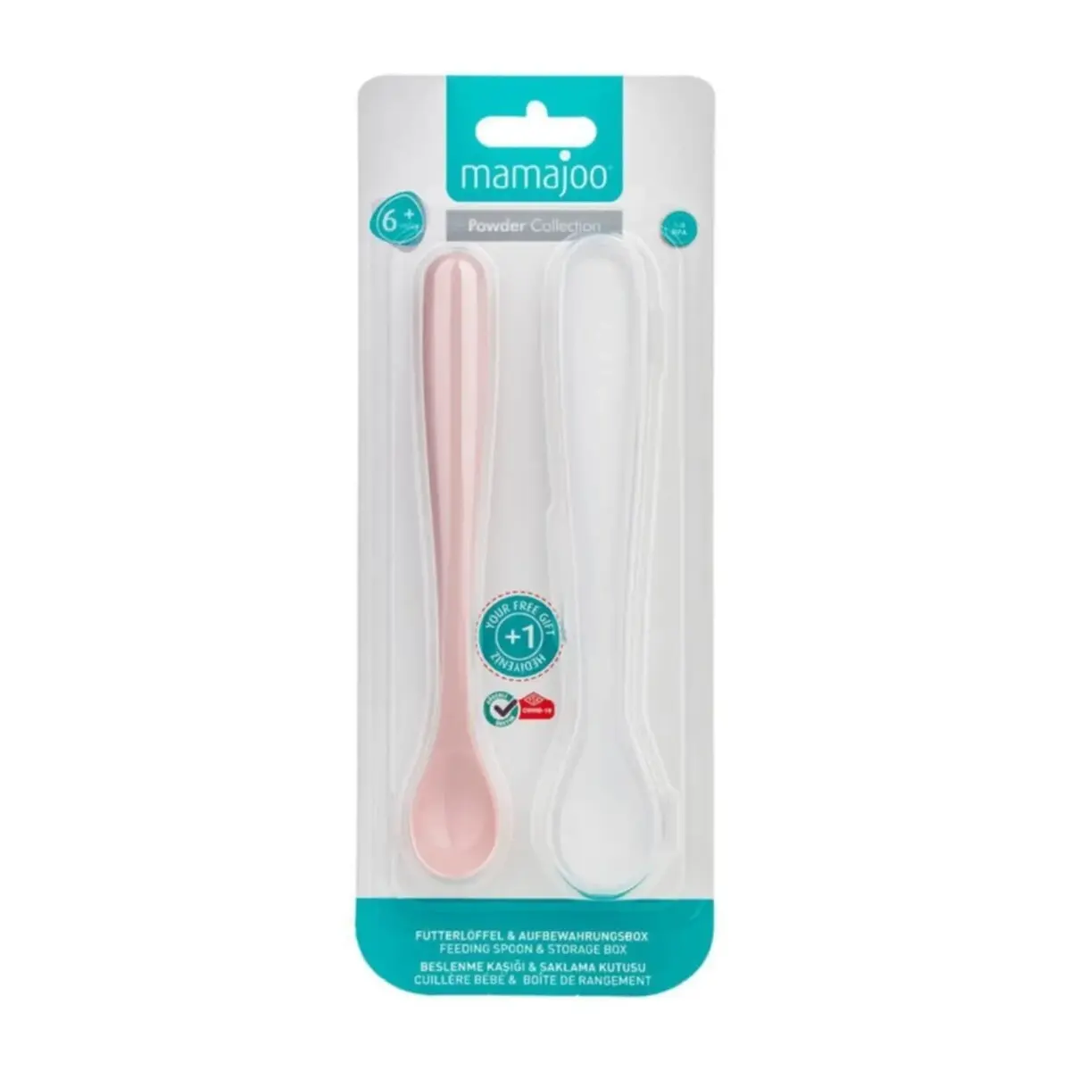 Mamajoo Beslenme Kaşığı ve Saklama Kutusu Powder Pink