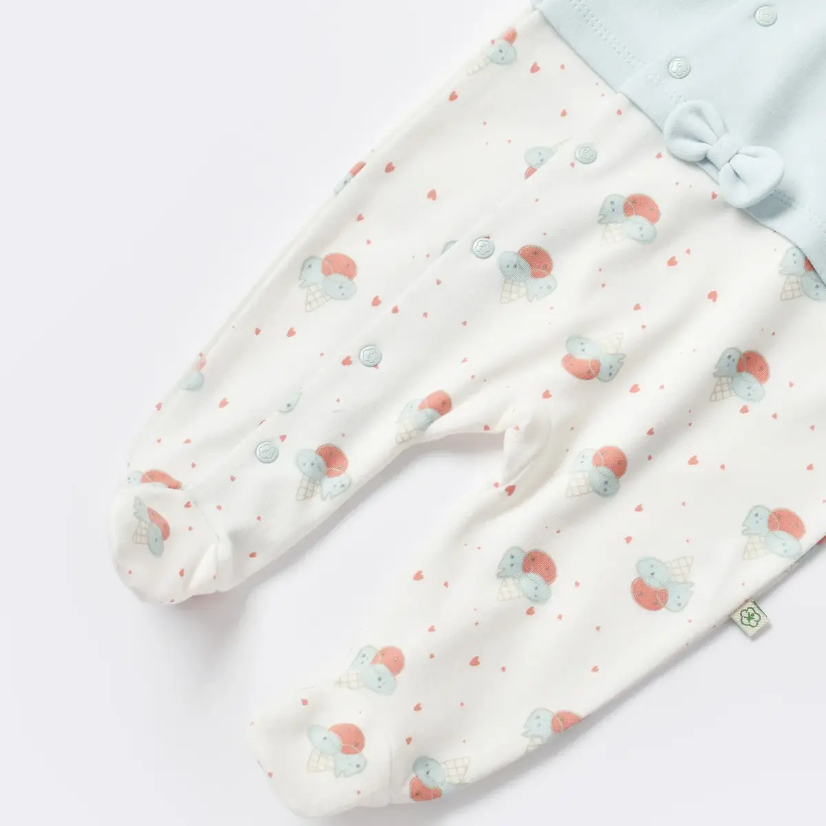 Bibaby Organik Tulum Pretty Ears Bunny Mint - Ekru