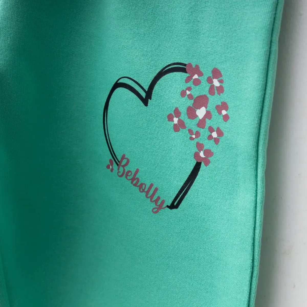 Bebolly Eşofman Altı Kalp Baskılı Mint