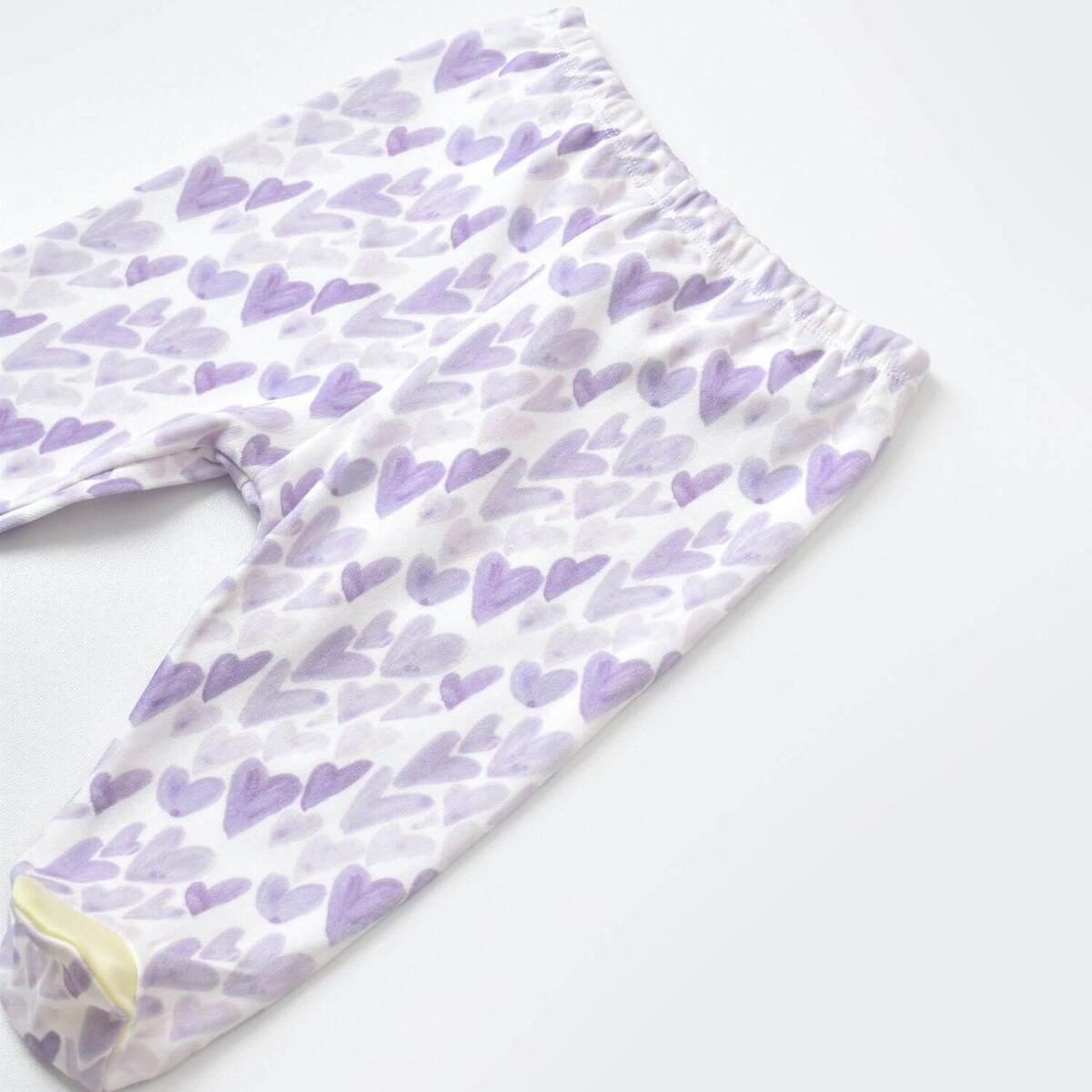 Bibaby Organik Pantolon Patikli Love You Baby Yellow - Lavander