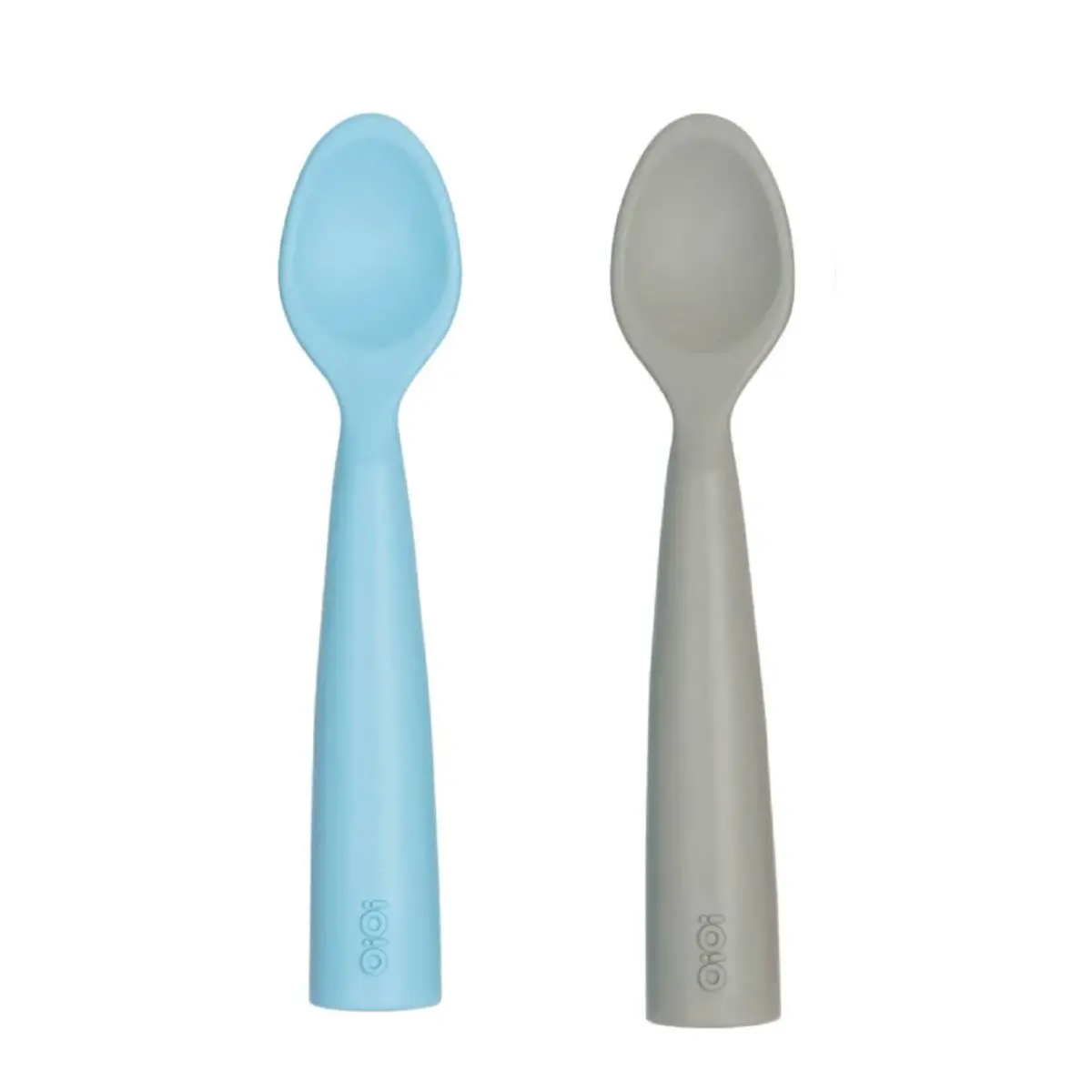 OiOi Nam Nam Kaşık 2li 6+Ay Mineral Blue - Powder Grey