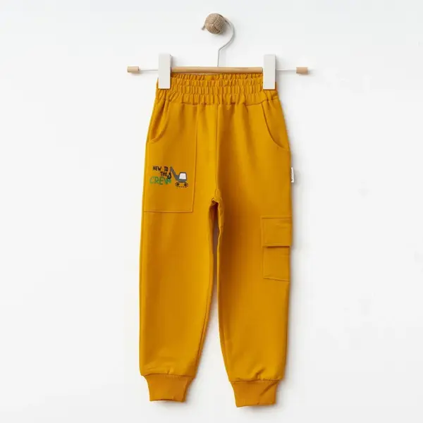 Winimo Çocuk Eşofman Altı New To Crew Baskılı Hardal