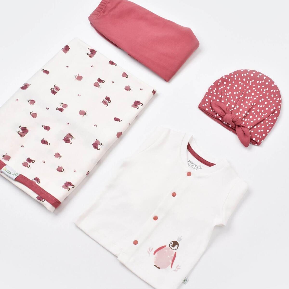 Bibaby Organik Tulum Takımı Tüllü Little Love Rose Dry