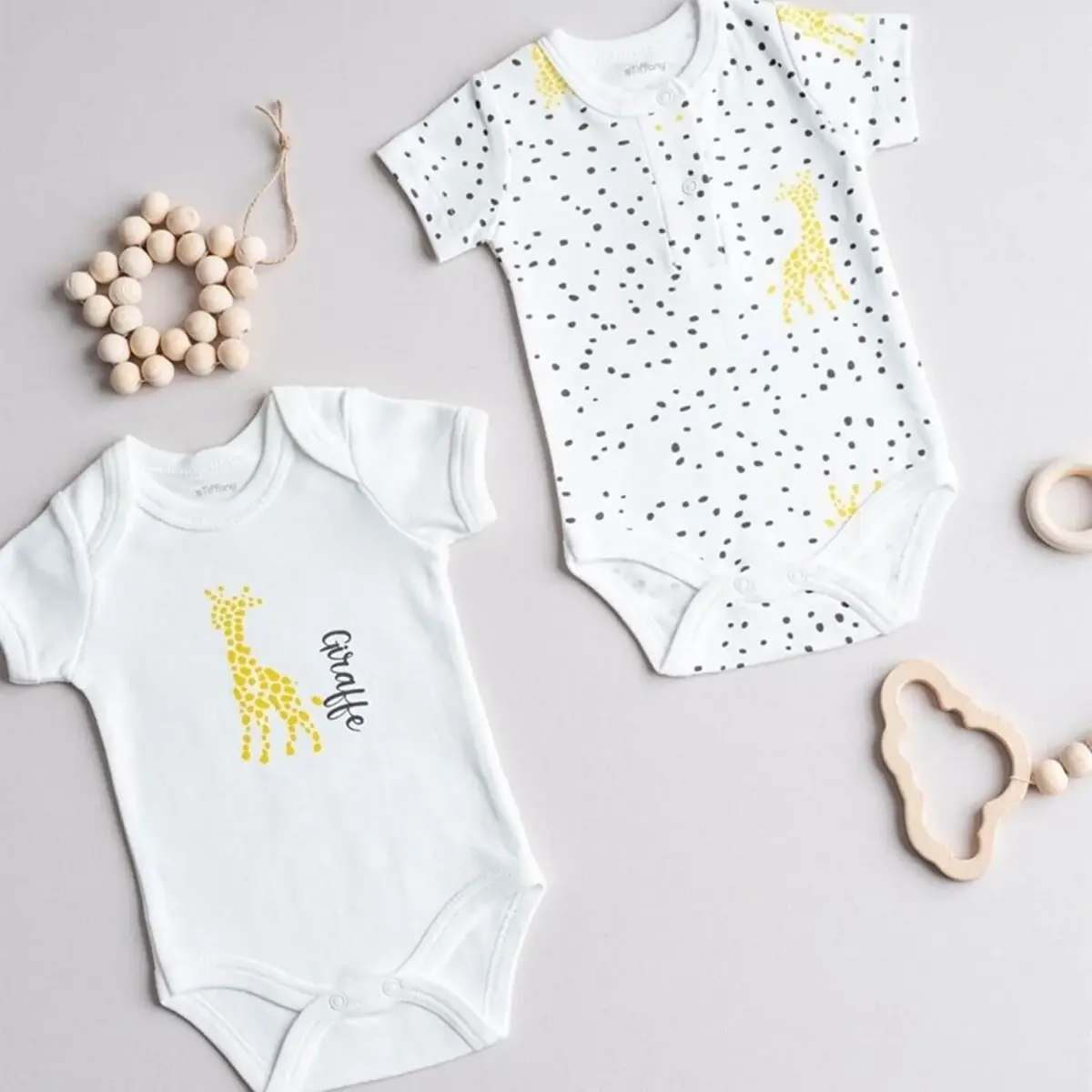 Tiffany Body Yarım Kol 2li Giraffe Theme Ekru Tiffany Body Yarım Kol 2li Giraffe Theme Ekru