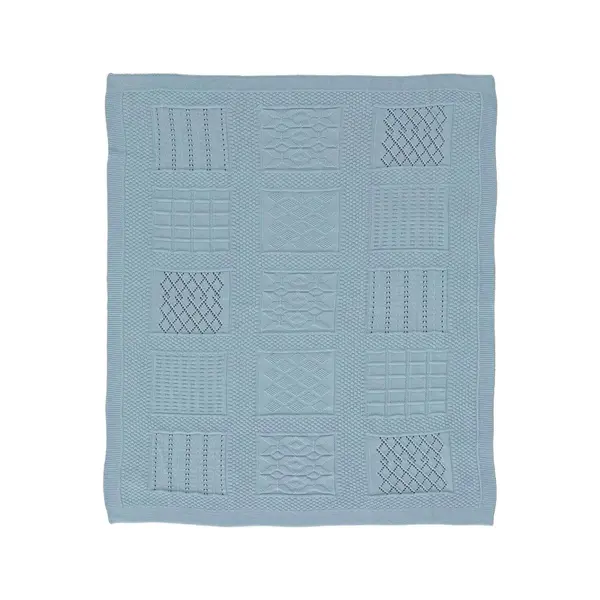 Bebepan Battaniye Triko Kutu Desenli 80x90cm Açık Mavi