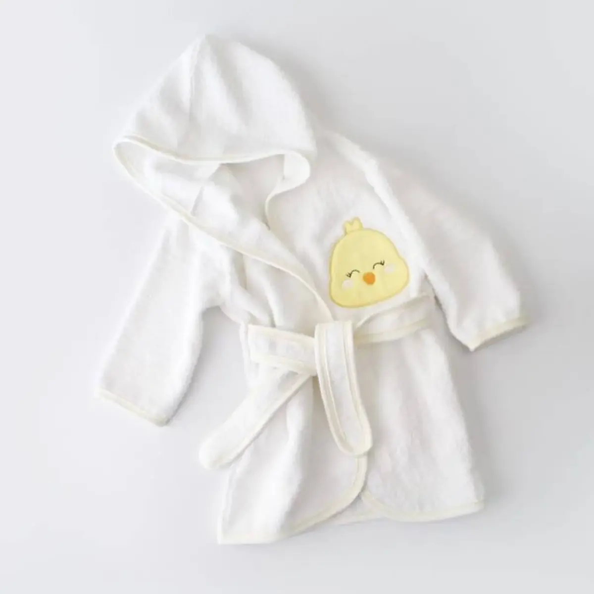 Bibaby Bornoz Terlik Takım Smiley Bird Ekru - Sarı