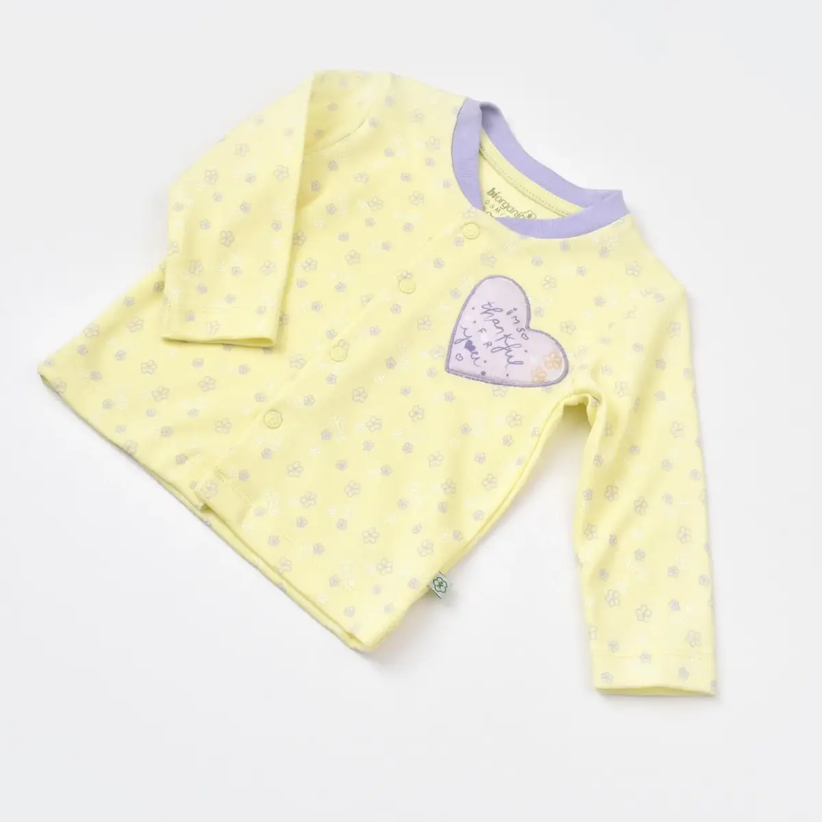Bibaby Organik Zıbın Takımı Battaniyeli Tüllü Love You Baby Yellow Lavander