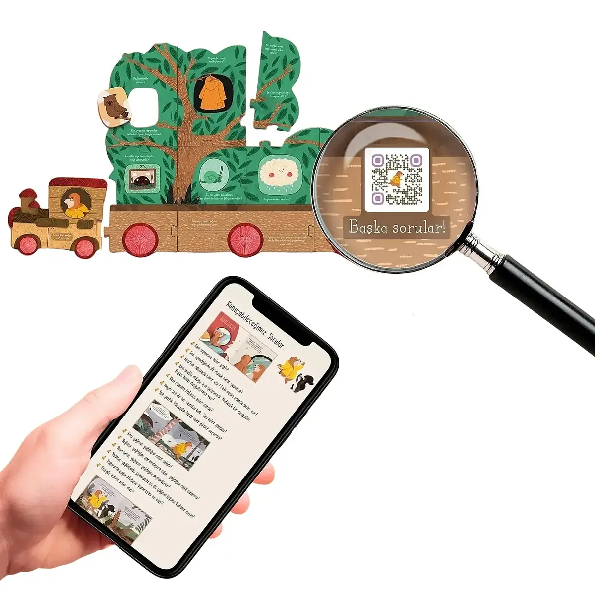 Kösi- Konuşkan Trenim 19 Parça Puzzle ve Kitap