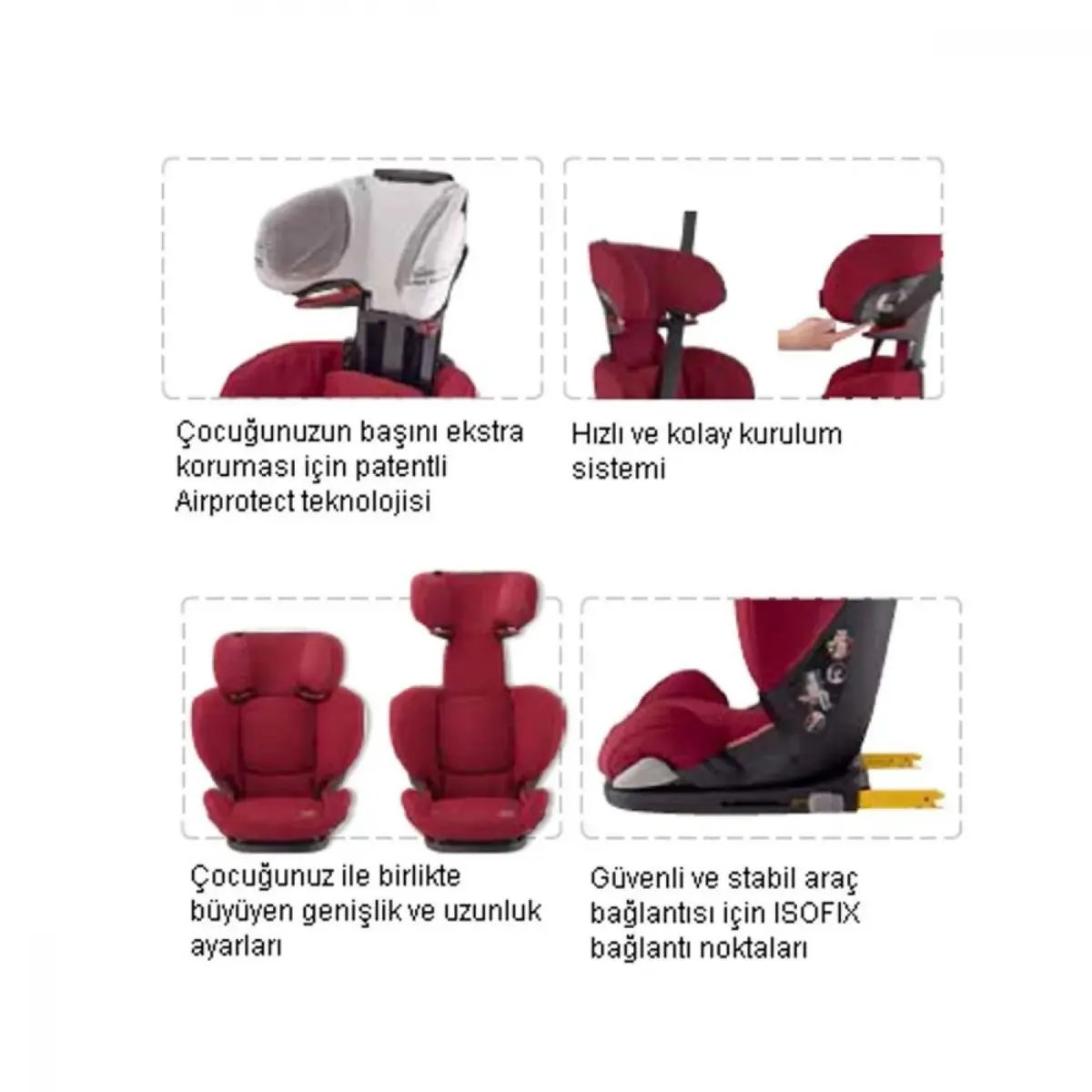 Maxi Cosi RodiFix AP Oto Koltuğu 15-36 Kg Robin Red