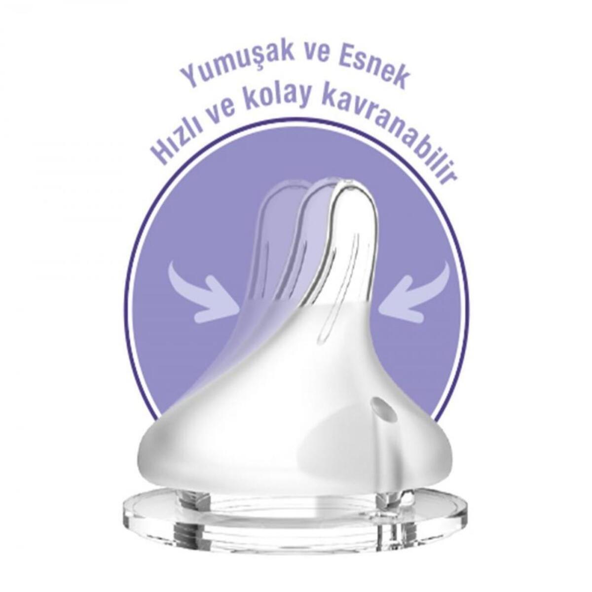 Lansinoh Natural Wave Silikon Biberon Emziği 2li Hızlı Akış