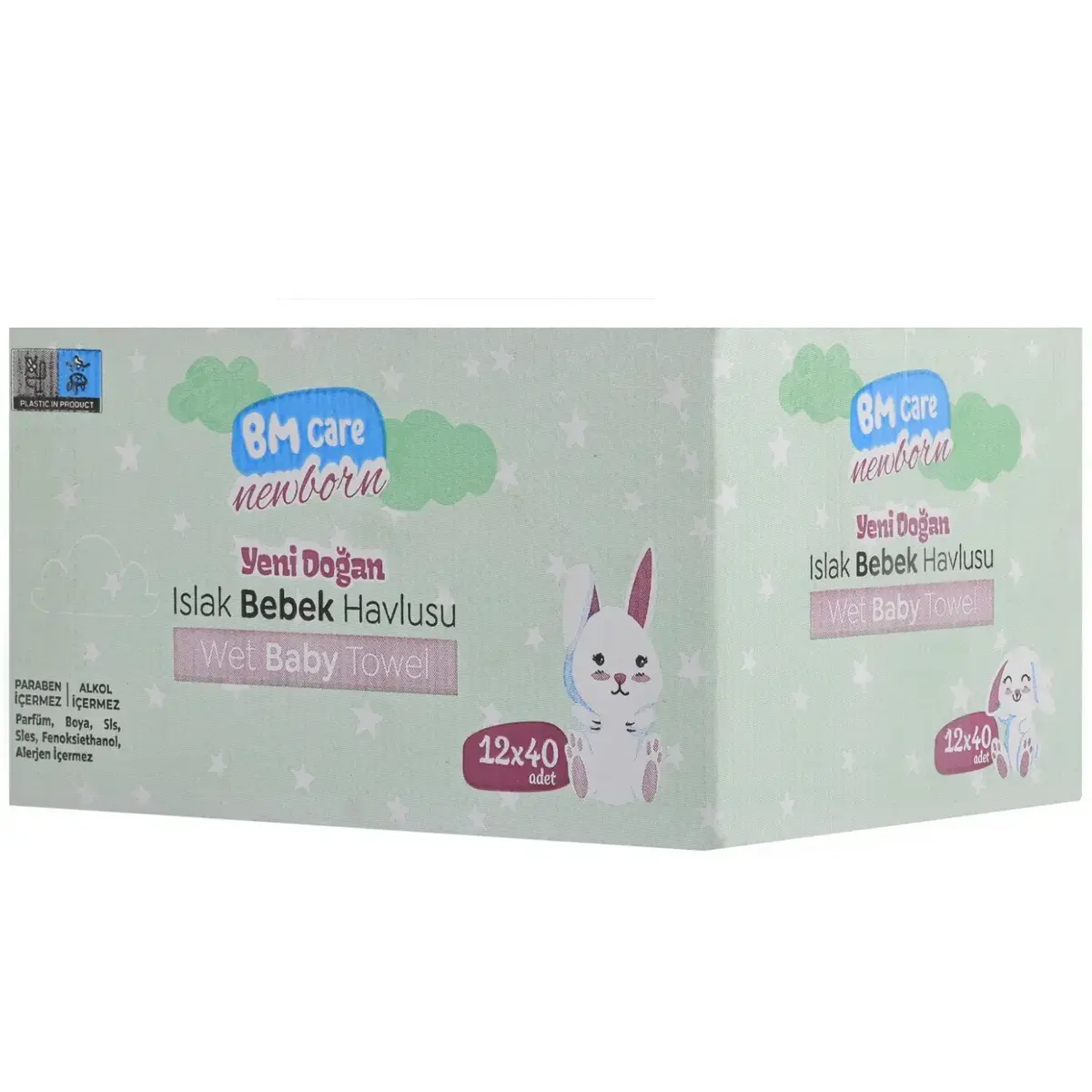BM Care Yenidoğan Islak Havlu 12x40lı