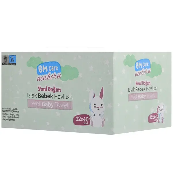 BM Care Yenidoğan Islak Havlu 12x40lı