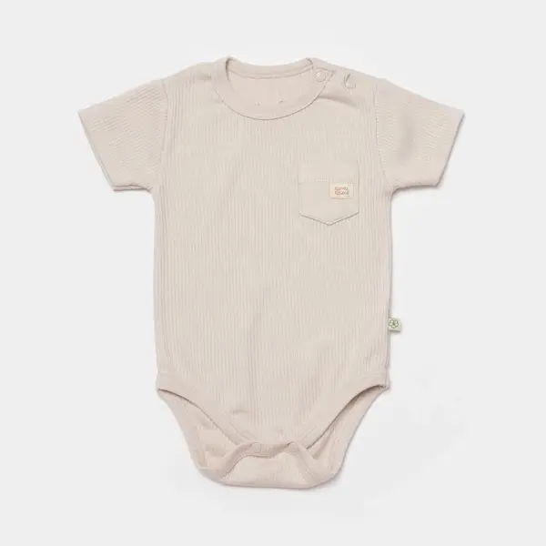 Bibaby Organik Body Kısa Kol Modal Nature Relax Bej