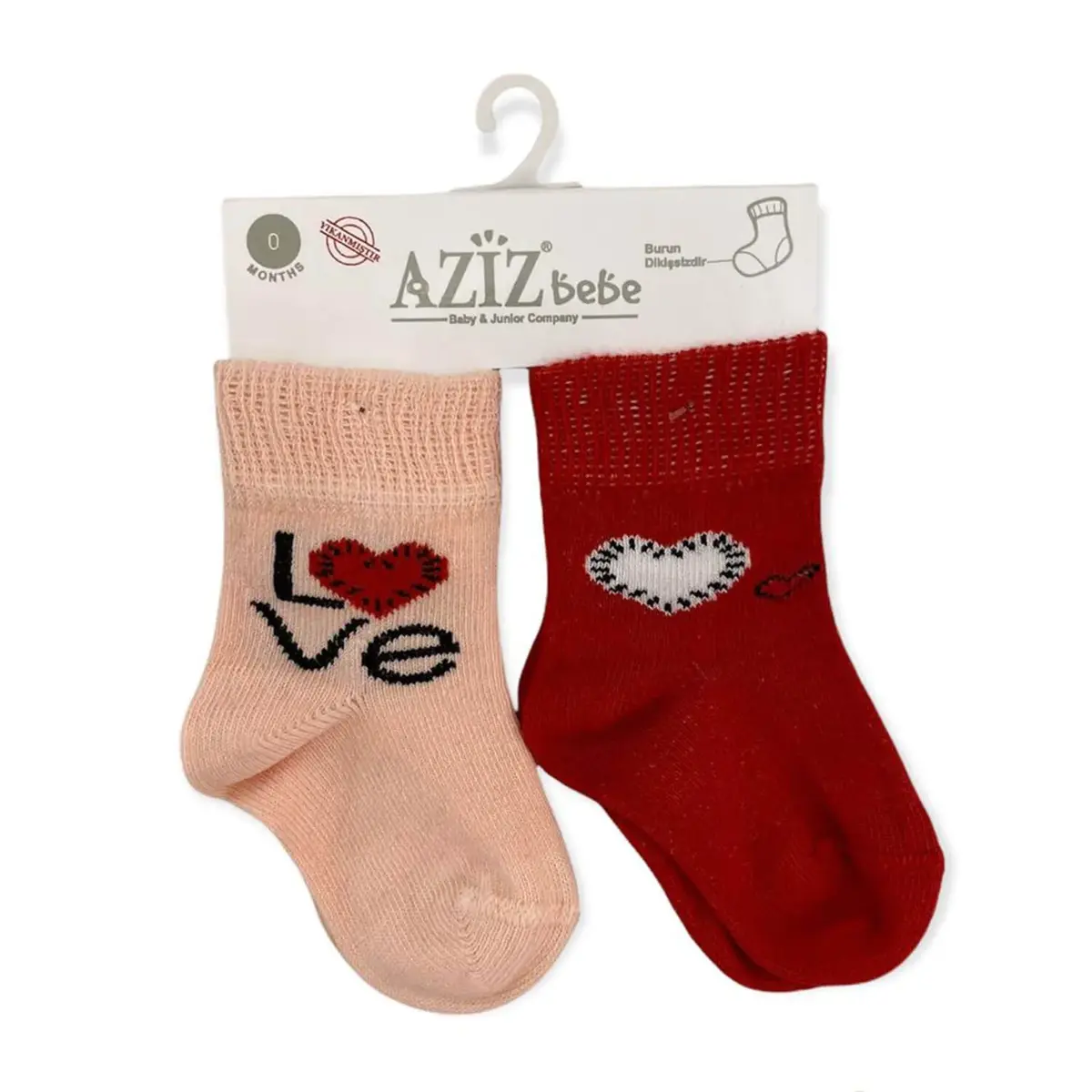 Aziz Bebe Çorap Soket 2li Kırmızı