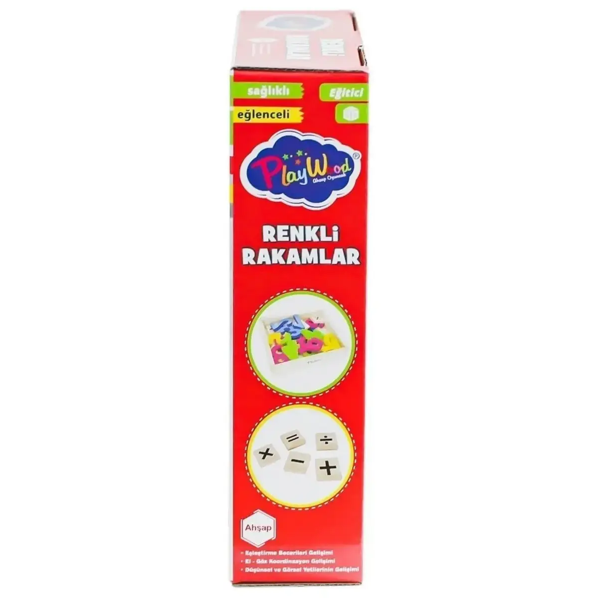 Kutuda 26 Parça Ahşap Kasalı Renkli Rakamlar