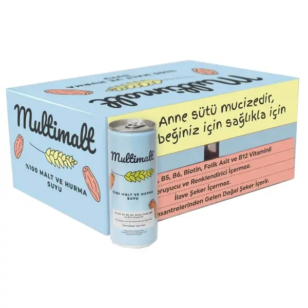 Multimalt Anne Sütü Arttıran Alkolsüz %100 Malt ve Hurma Suyu 250 ml x24