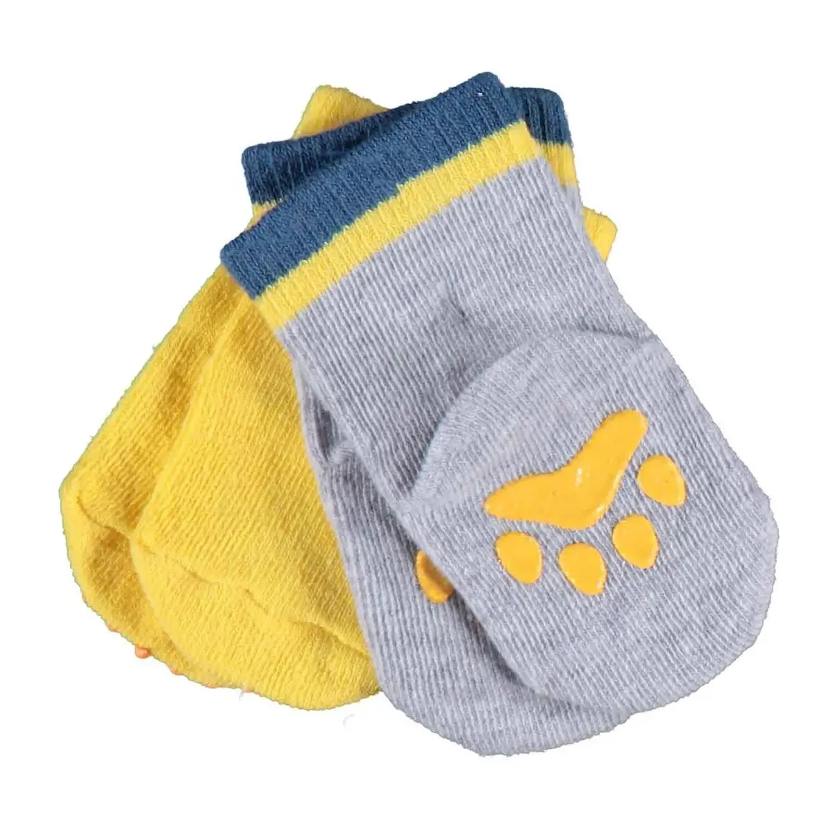 Bibaby Çorap Soket 2li Kaymaz Paw Sarı - Gri Bibaby Çorap Soket 2li Kaymaz Paw Sarı - Gri