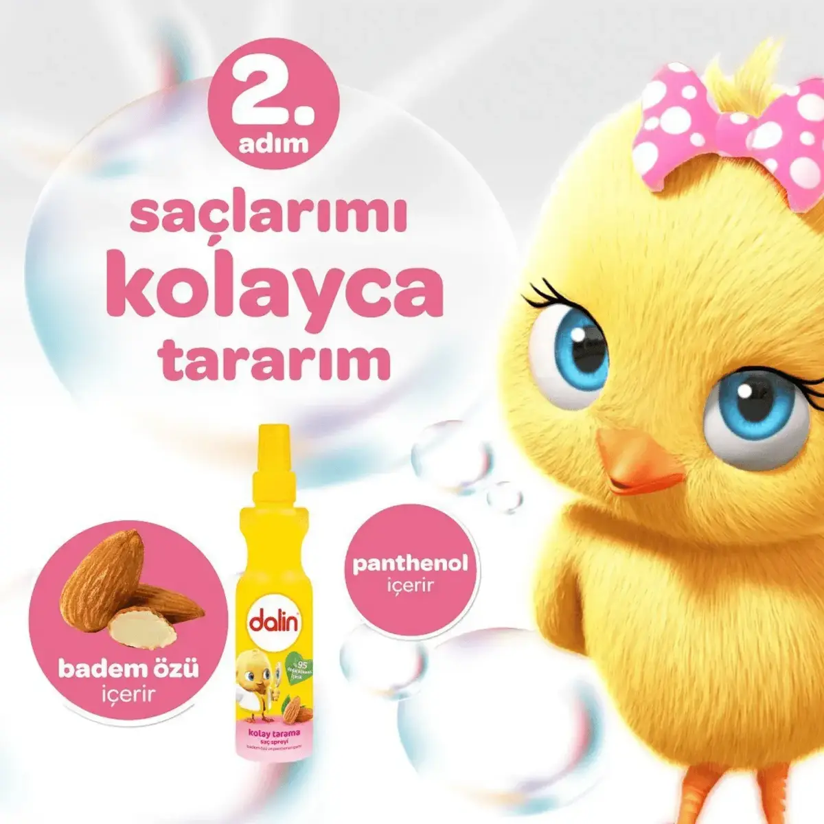 Dalin Kolay Tarama Bebek Şampuanı Badem 700 ml x 3 Adet