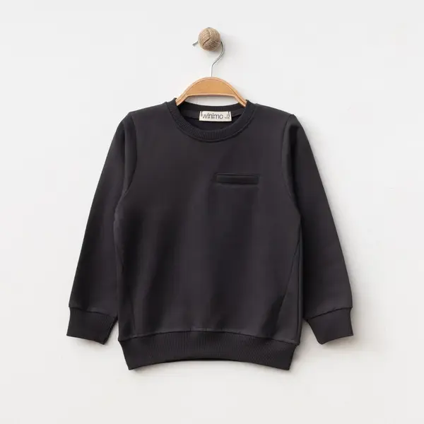 Winimo Sweatshirt Parçalı Basic Füme