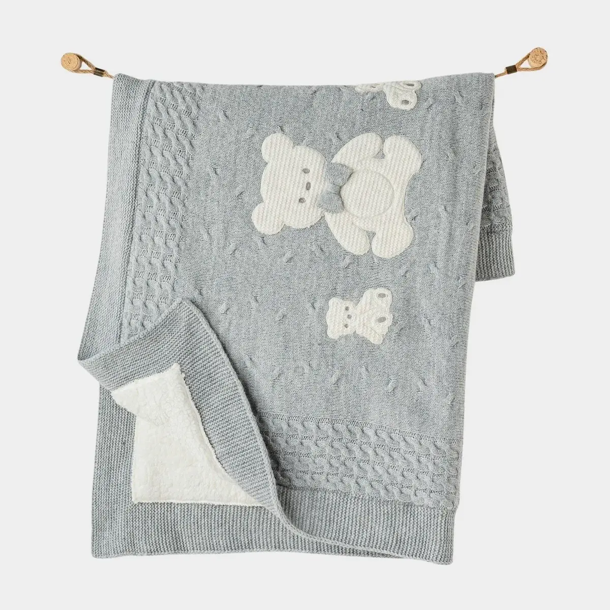 Andy Wawa Battaniye Triko 95x85cm Gri Melanj Andy Wawa Battaniye Triko 95x85cm Gri Melanj