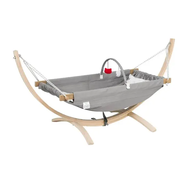 Holmen Fethiye Ahşap Hamak Cibinlikli Gri