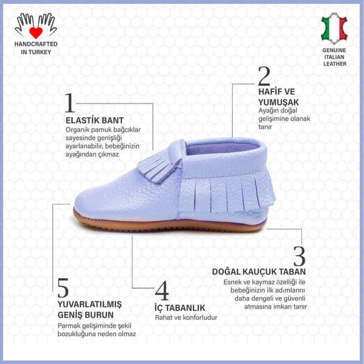 Ella Bonna Bebek Ayakkabısı Hakiki Deri Mavi