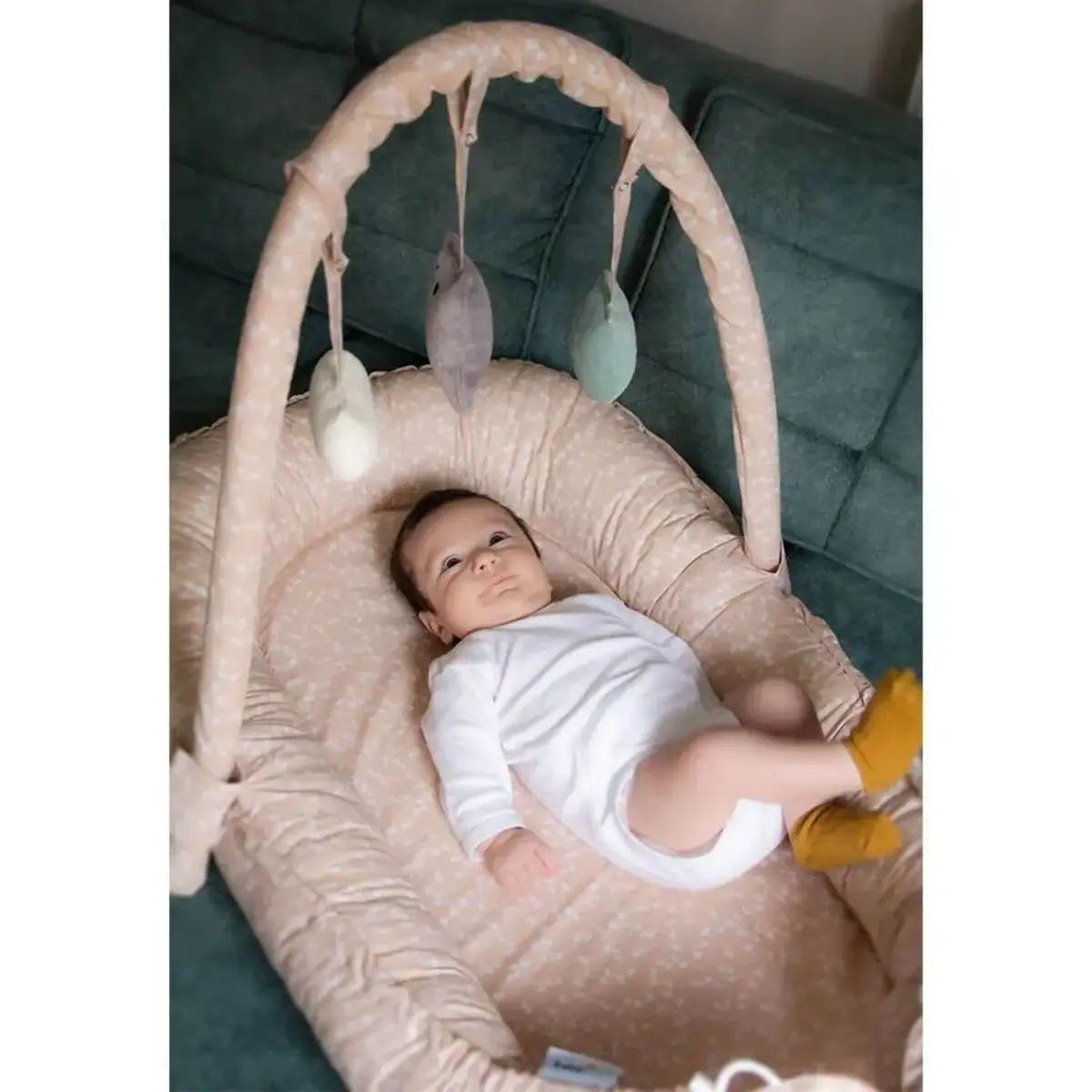 Babyjem Oyuncaklı Anne Baba Yanı Yatağı Somon Çiçek