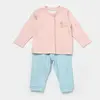 Bibaby Organik Pijama Takımı Always Happy Gül Kurusu - Mint