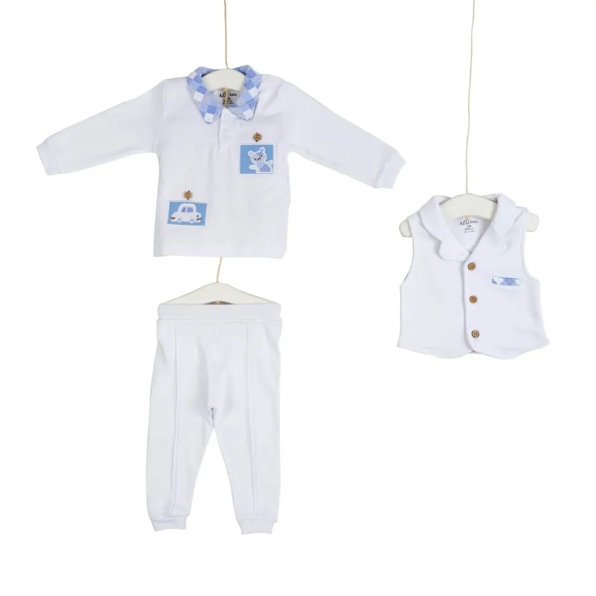 Aziz Bebe 3lü Takım Ekru