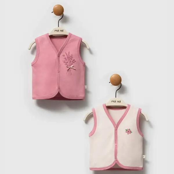 Moi Noi Yelek 2li Flowers Mürdüm