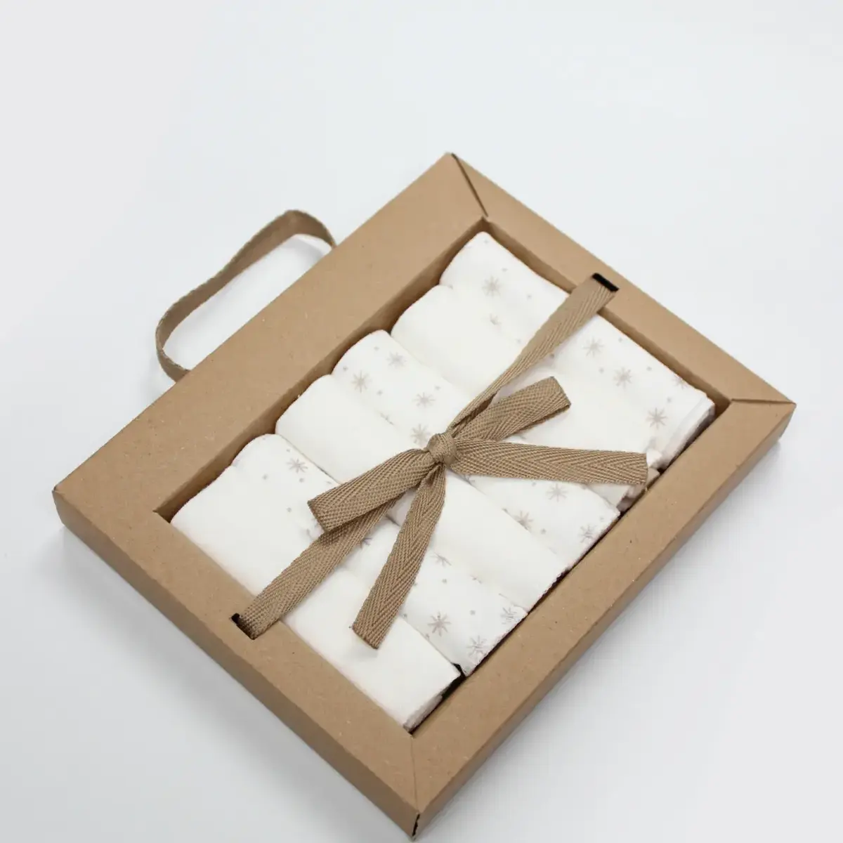 Bistyle Organik Mendil 6lı Stars Kutulu 20x20cm Bej