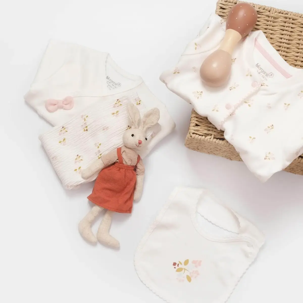 Bibaby Organik Hastane Çıkışı 10lu The Flowers Ekru - Pembe