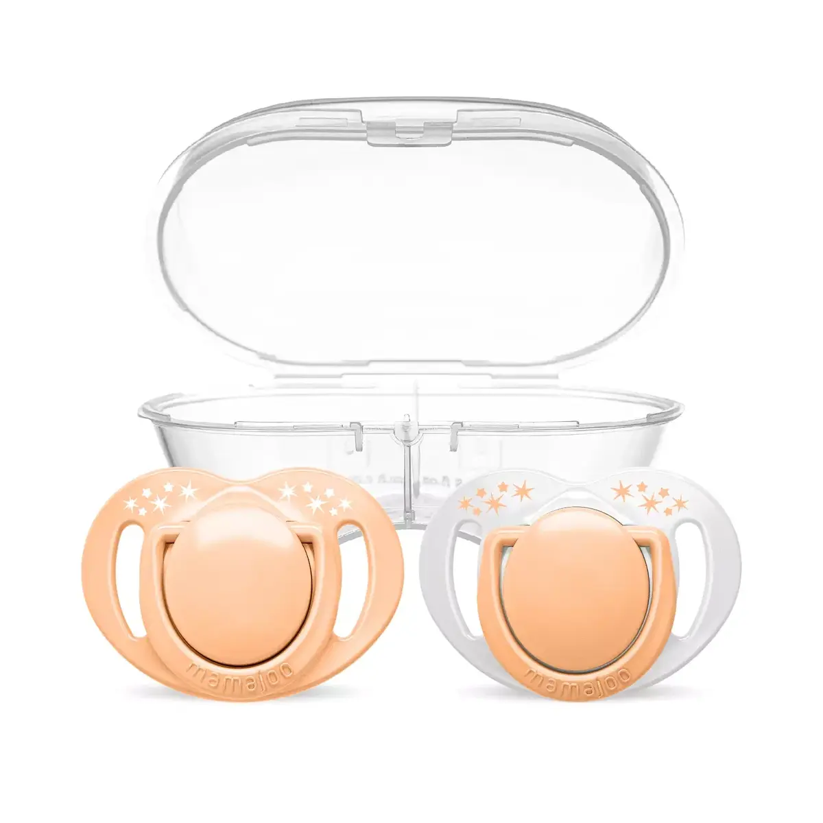 Mamajoo Ortodontik Silikon Emzik Sterilizasyon & Saklama Kutusu 0 Ay+ Powder Blush 2li