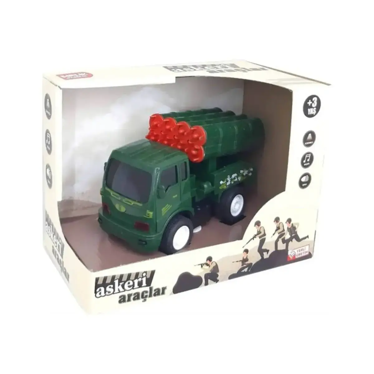 Şehrin Askeri Araçları Pilli Sürtmeli Işıklı