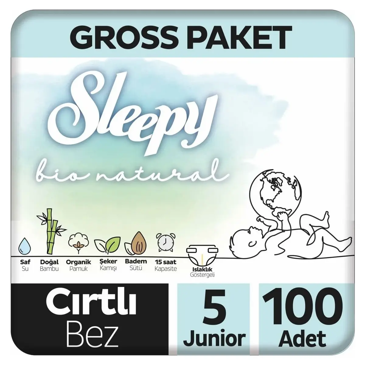 Sleepy Bebek Bezi Bio Natural 5 Numara Junior 100lü Gross Paket