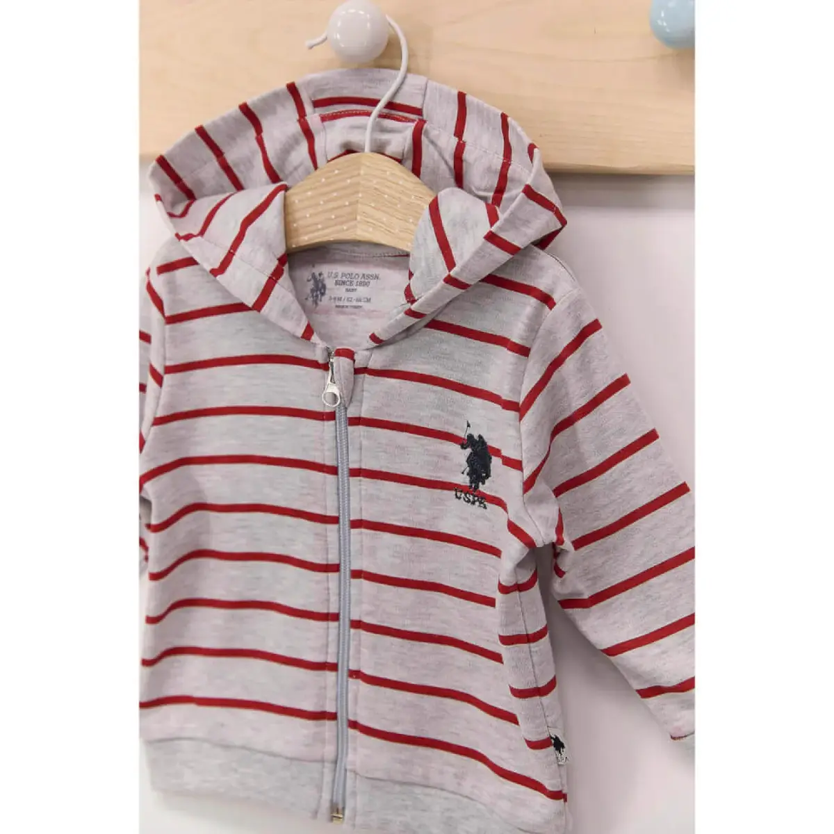 U.S. Polo Hırka Kapüşonlu Kar Melanj