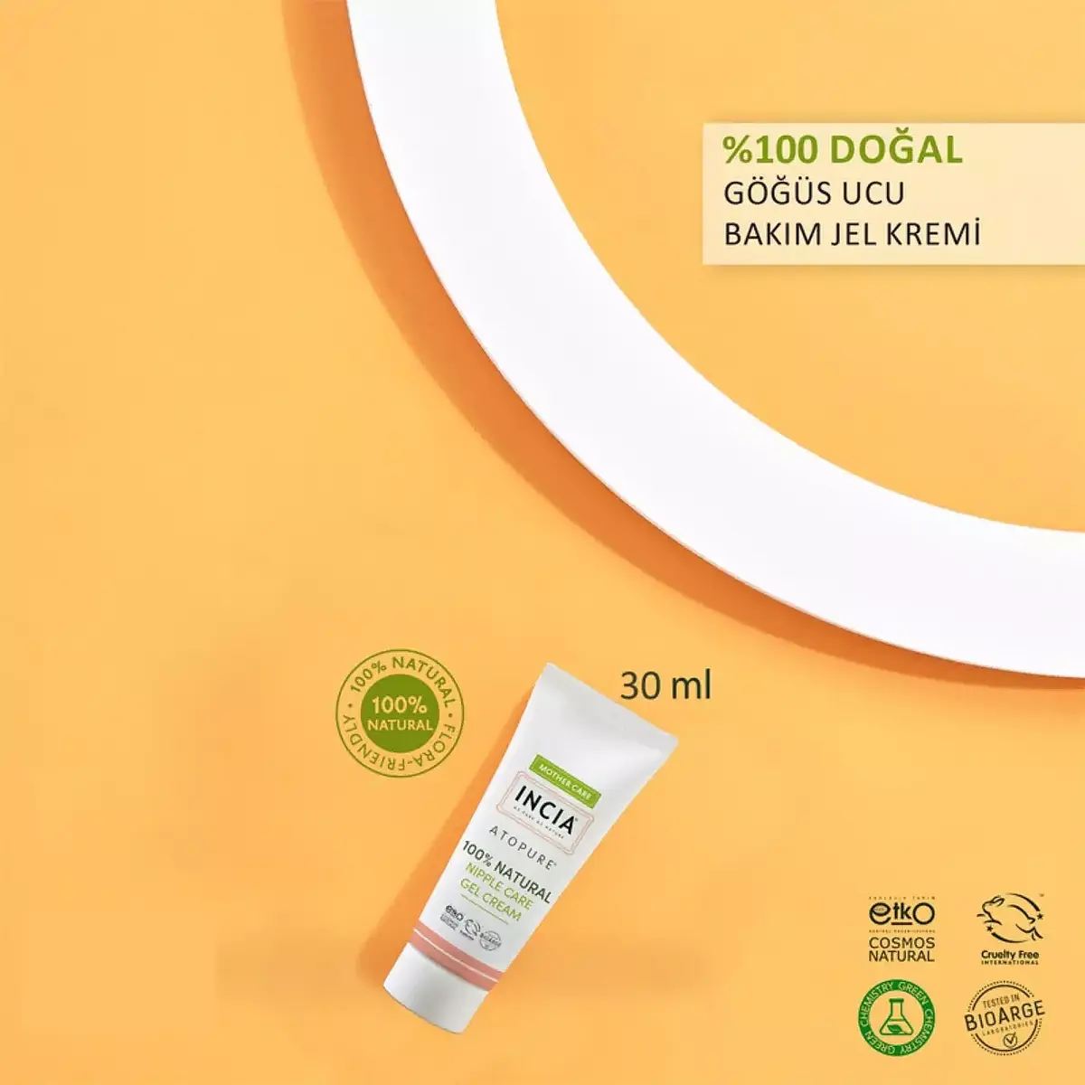 Incia Doğal Göğüs Ucu Bakım Jel Kremi 30ml