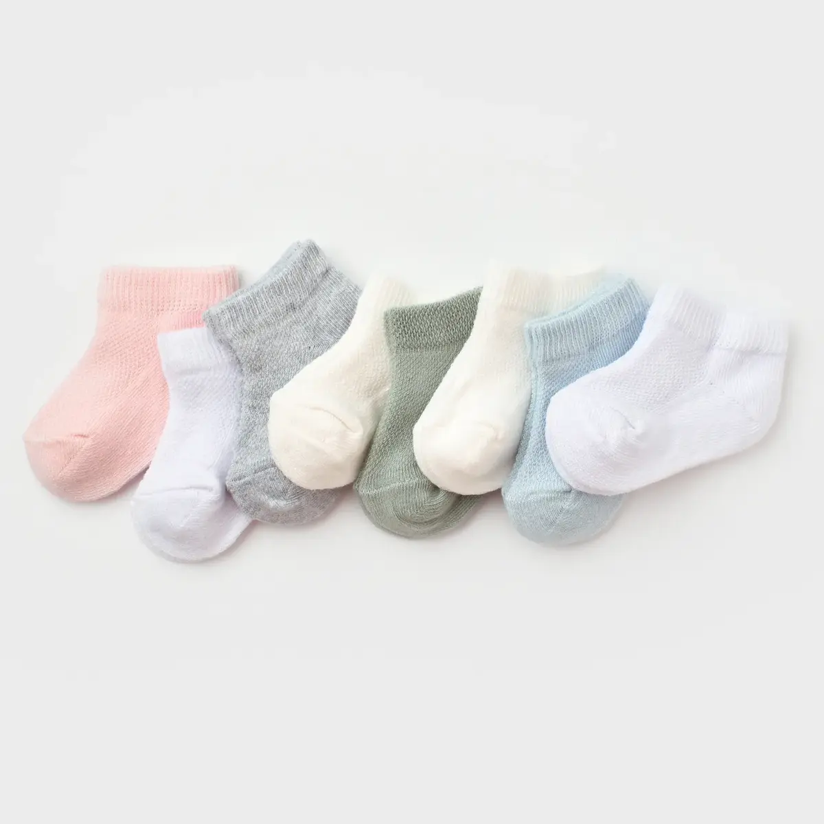 Bibaby Organik Çorap Soket 2li Summer Gri -Ekru