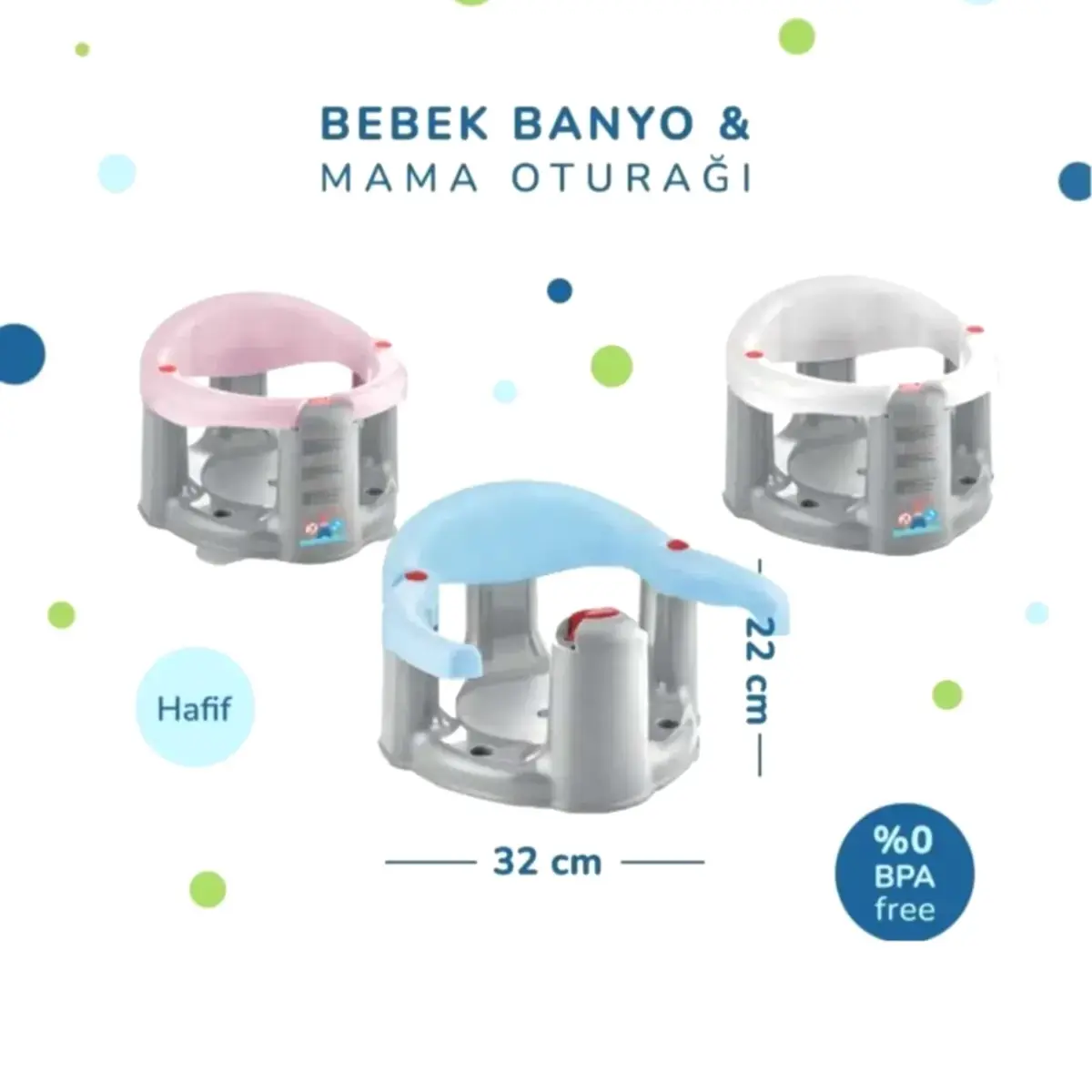 Babyjem Önden Açılır Bebek Banyo&Mama Oturağı Mavi