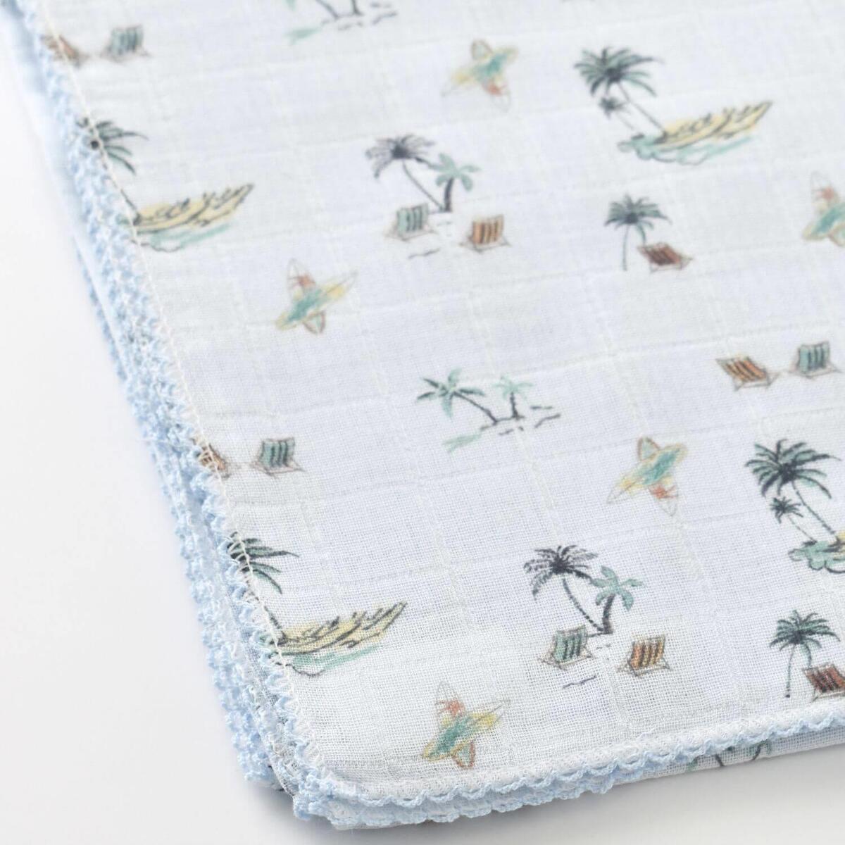 Bibaby Müslin Battaniye Palm Mavi