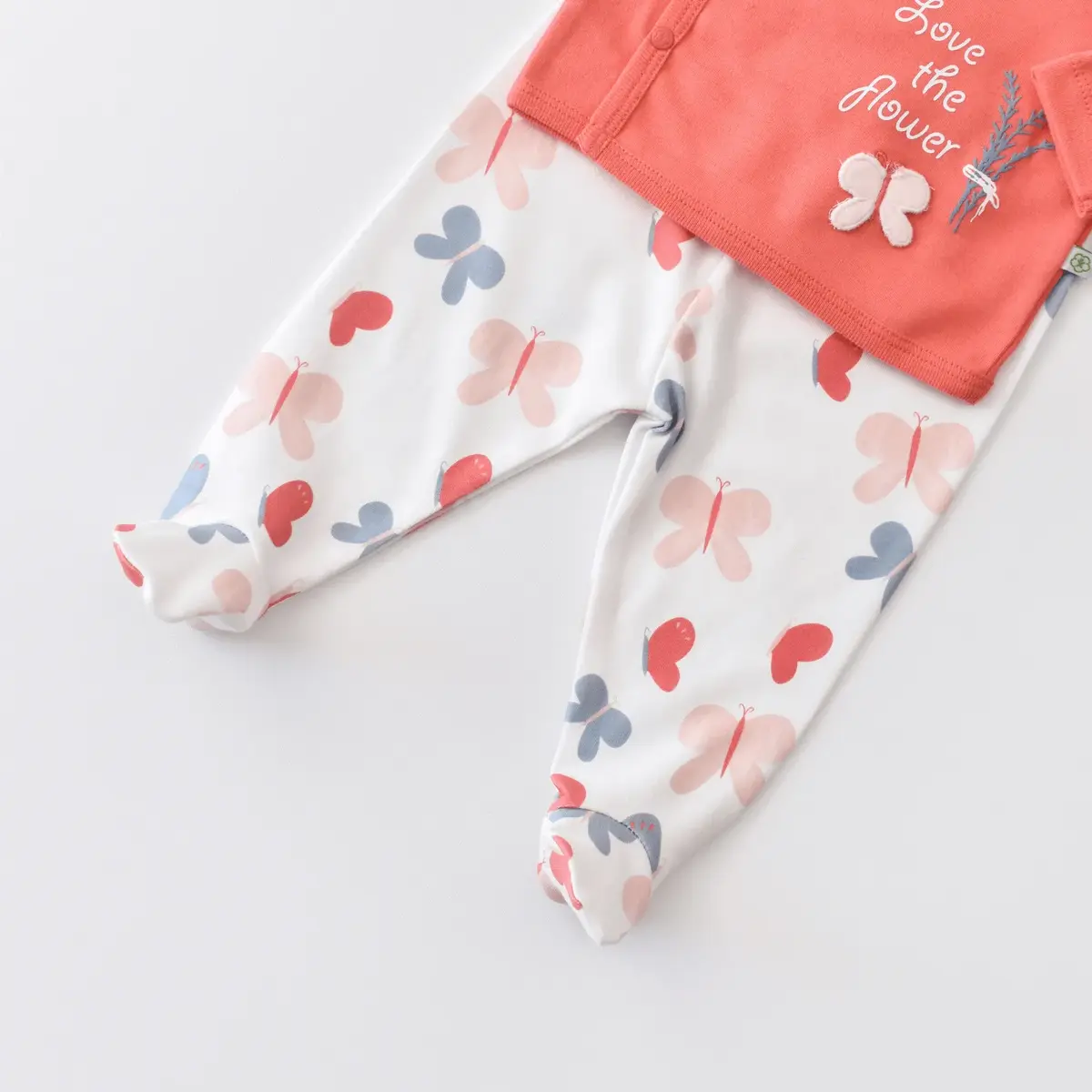 Bibaby Organik Zıbın Takımı 3lü Wild Flowers Coral