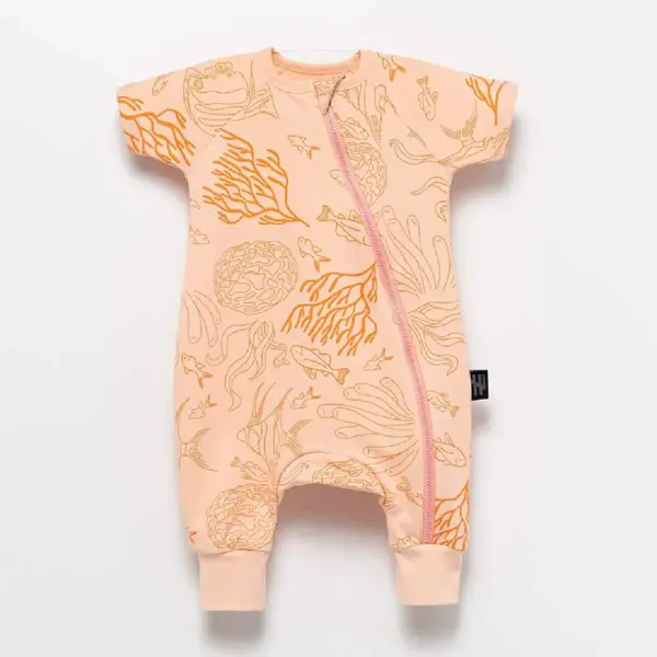 Moi Noi Desenli Yandan Fermuarlı Tulum Somon