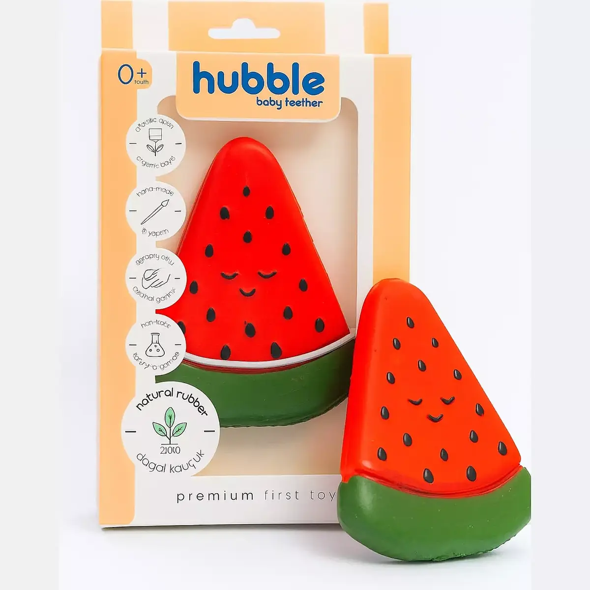 Hubble Doğal Bebek Diş Kaşıyıcı Ve Oyuncağı Karpuz
